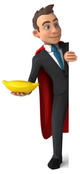 Веселий бізнесмен з бананом — стокове фото