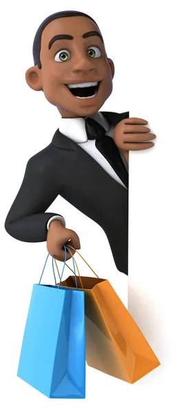 Spaßiger Geschäftsmann mit Einkaufstüten — Stockfoto