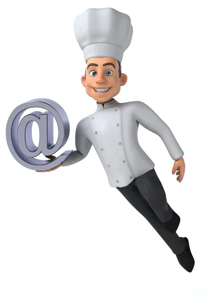 Cuoco divertente con segno e-mail — Foto Stock
