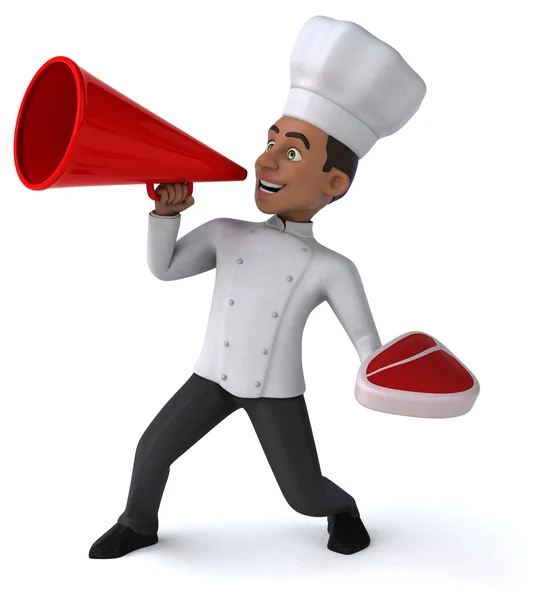 Chef divertido con filete —  Fotos de Stock