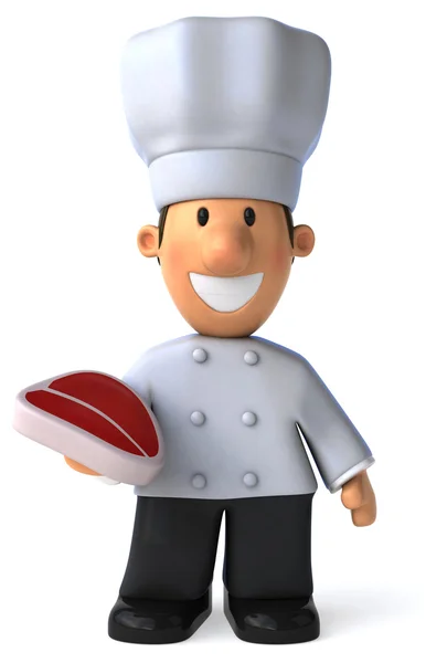 Fun chef with steak — Stock Photo, Image