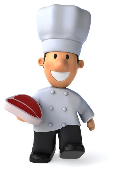 Chef divertido con filete — Foto de Stock