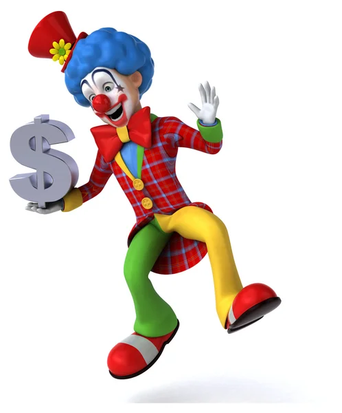 Fun clown with dollar sign — Stock Photo, Image