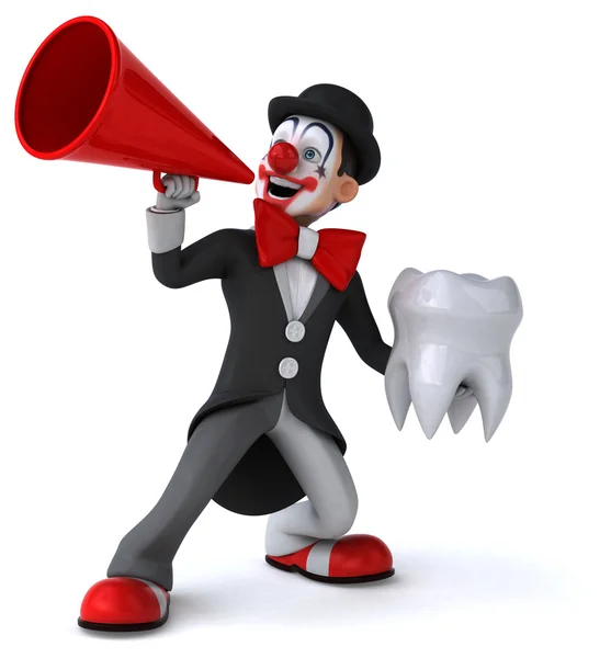 Fun clown with tooth — Stock Photo, Image