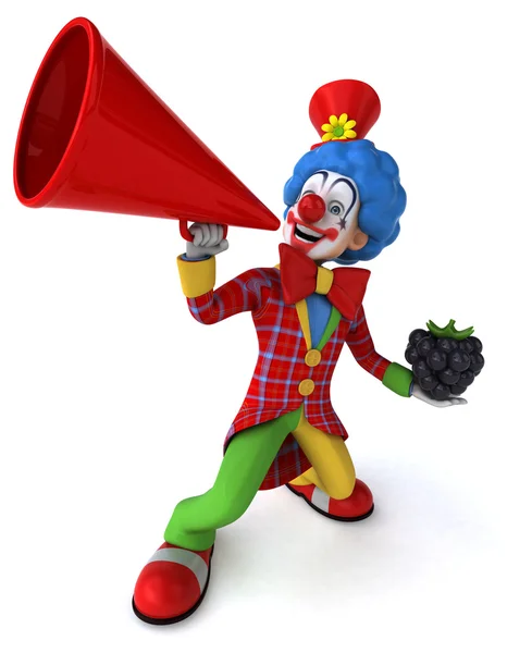 Rolig clown med bär — Stockfoto