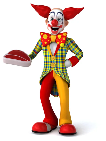 Clown divertente con paletto — Foto Stock