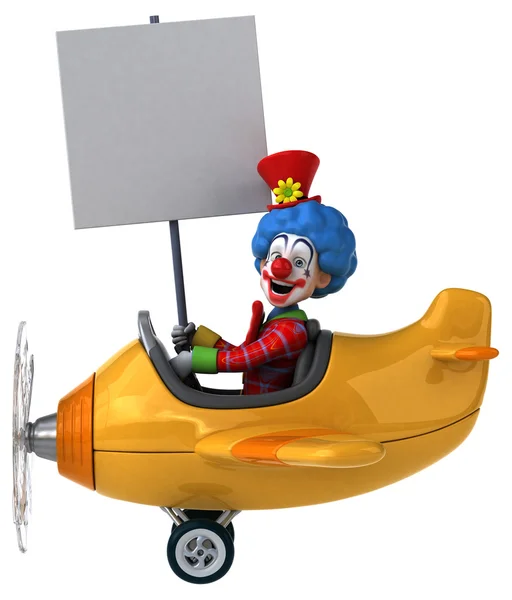 Clown divertente con bordo vuoto — Foto Stock