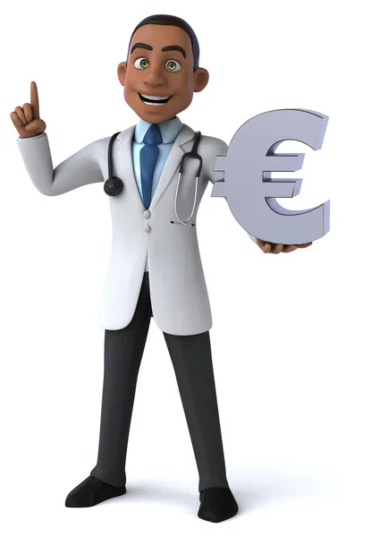 Spaßarzt mit Euro-Zeichen — Stockfoto