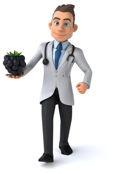 Fun doctor with berry — Stock Photo, Image