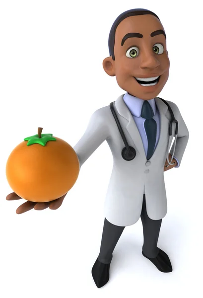 黄色いトマトと楽しい医師 — ストック写真