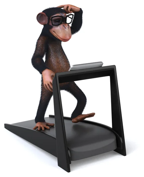 Fun monkey thinking and walking — Stock Photo, Image