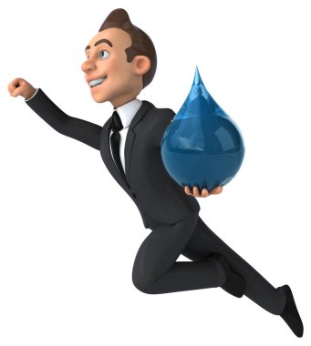 Kan damlası ile eğlenceli iş adamı