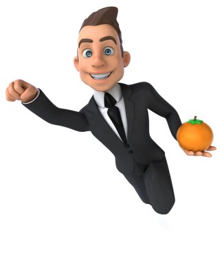 Domates ile eğlenceli iş adamı