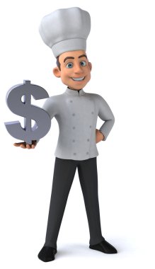 Dolar işareti olan eğlenceli Şef