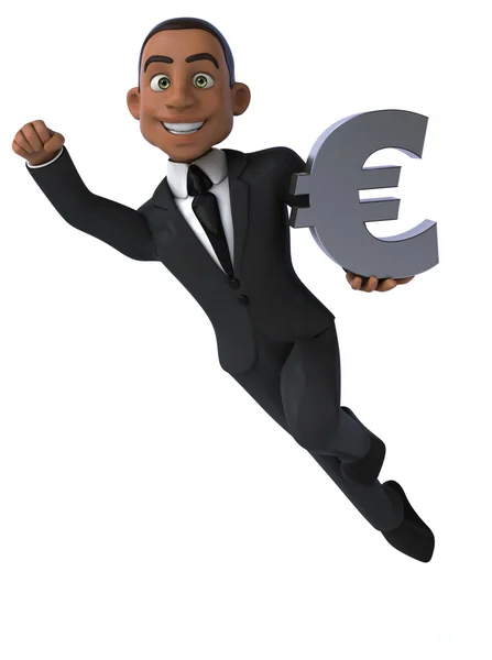 Zábavné podnikatel s symbol měny euro — Stock fotografie
