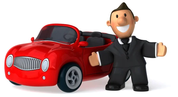 Fun car with businessman — Stock Photo, Image