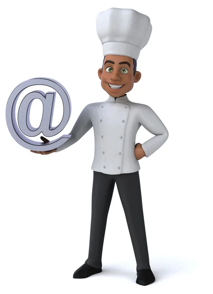 Leuk chef-kok met mail teken — Stockfoto