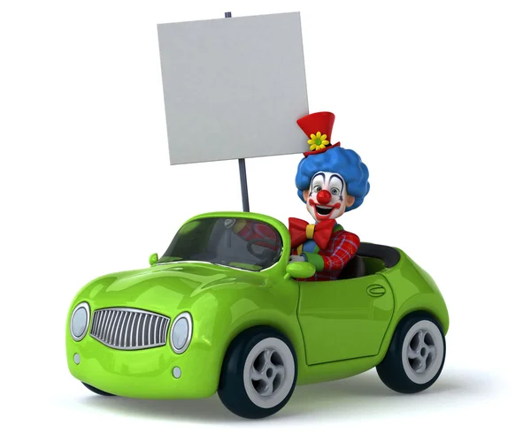 Payaso divertido sentado en el coche —  Fotos de Stock