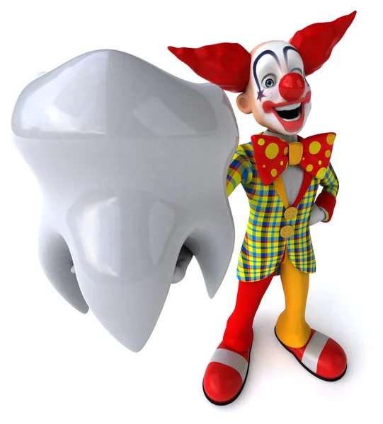 Fun clown with white tooth — Stock Photo, Image