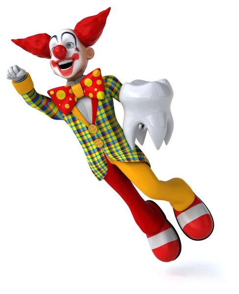 Веселий клоун з білим зубом — стокове фото