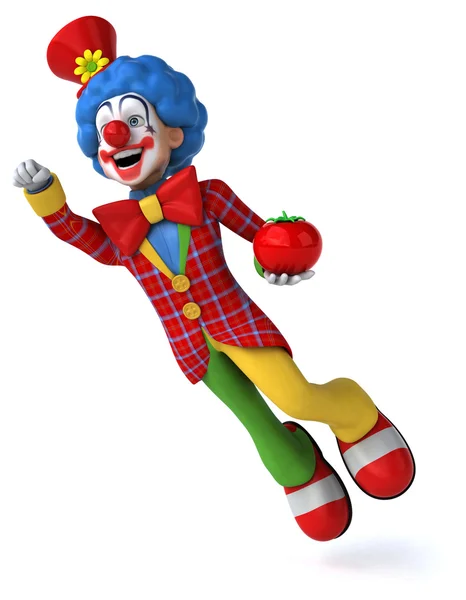 Clown divertente con pomodoro rosso — Foto Stock