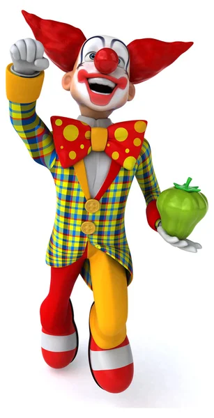 Spaßclown mit grünem Pfeffer — Stockfoto