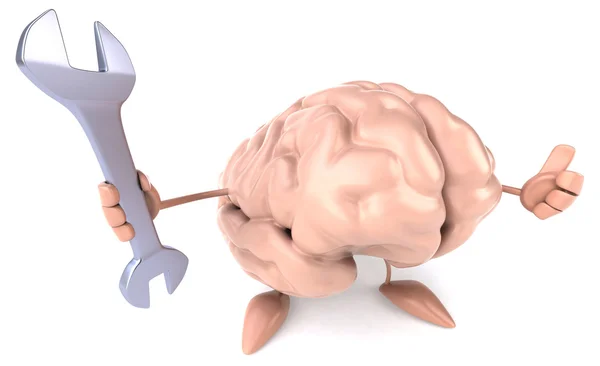재미 있는 cartoona 뇌 — 스톡 사진