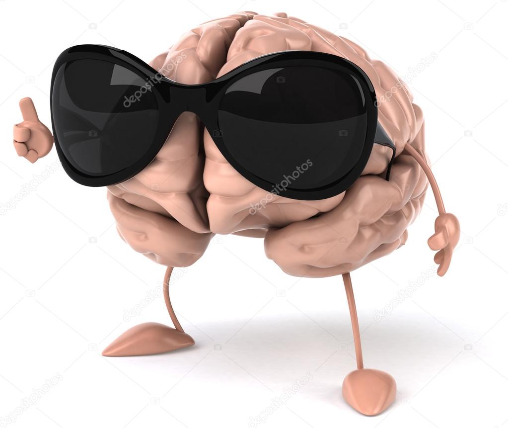 Funny cartoon brain