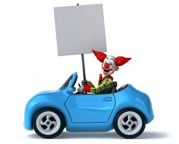 Payaso divertido en coche —  Fotos de Stock