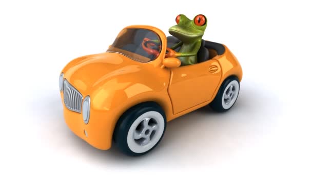 Grenouille amusante en voiture — Video