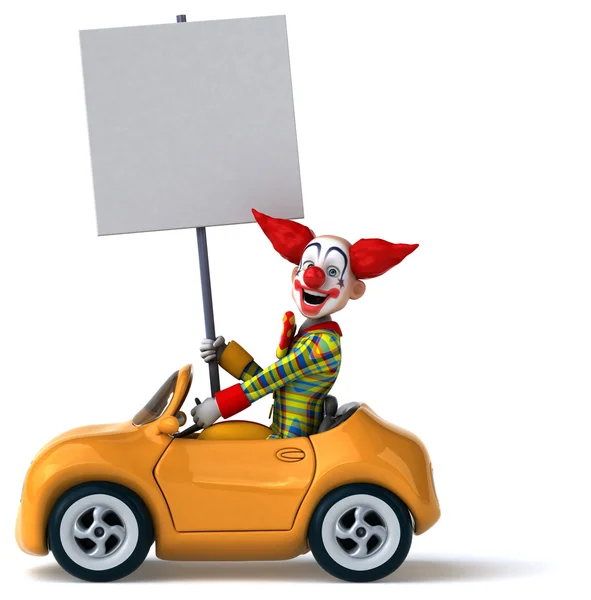 Leuk clown in auto — Stockfoto