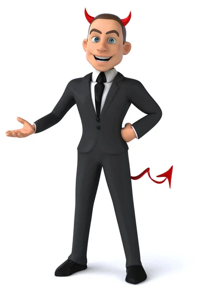 Fun cartoon devil businessman — Stock Photo, Image