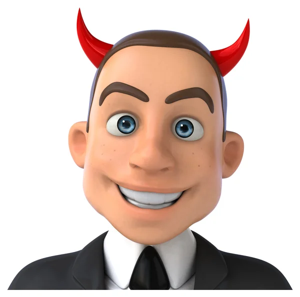 Fun cartoon devil businessman — Stock Photo, Image