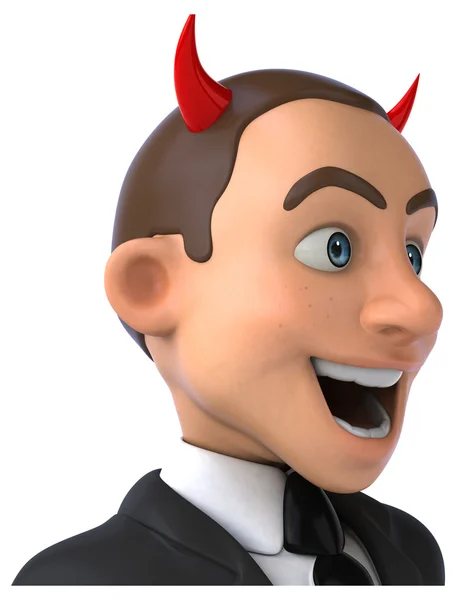 Fun cartoon devil businessman — Stock Photo, Image