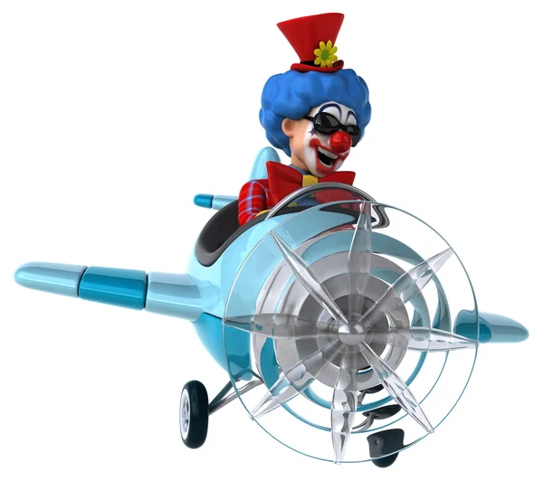Clown divertente in aereo — Foto Stock