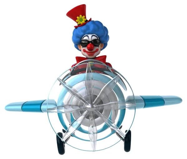 Clown divertente in aereo — Foto Stock
