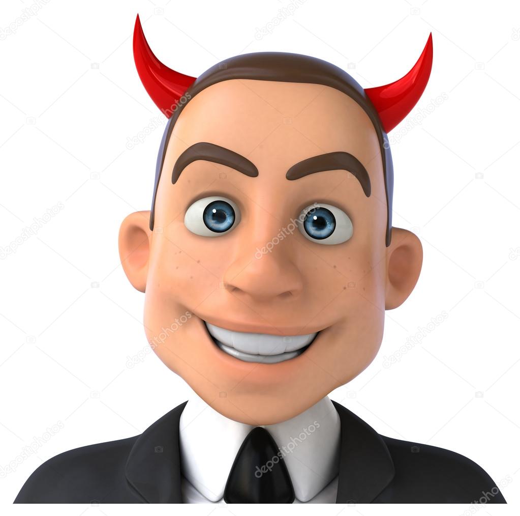 Fun cartoon devil businessman
