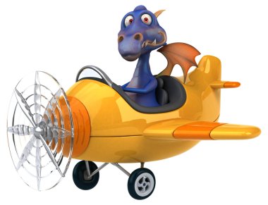 Uçakta eğlenceli çizgi film dragon