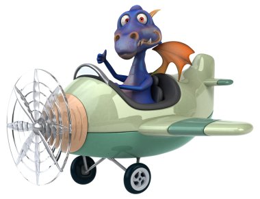 Uçakta eğlenceli çizgi film dragon