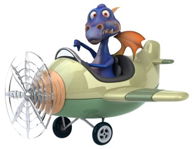 Uçakta eğlenceli çizgi film dragon