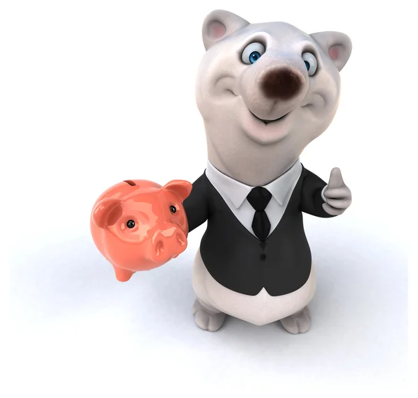 Divertido oso con piggybank —  Fotos de Stock