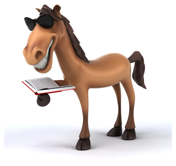 Rolig tecknad häst — Stockfoto