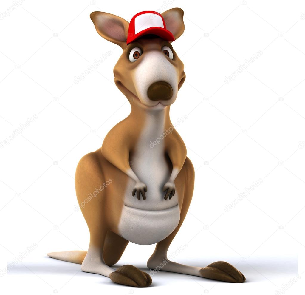 Fun cartoon kangaroo