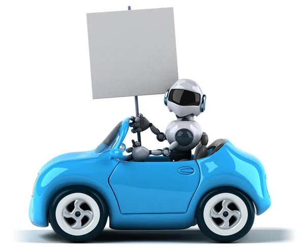 Cartoon Robot i bil — Stockfoto