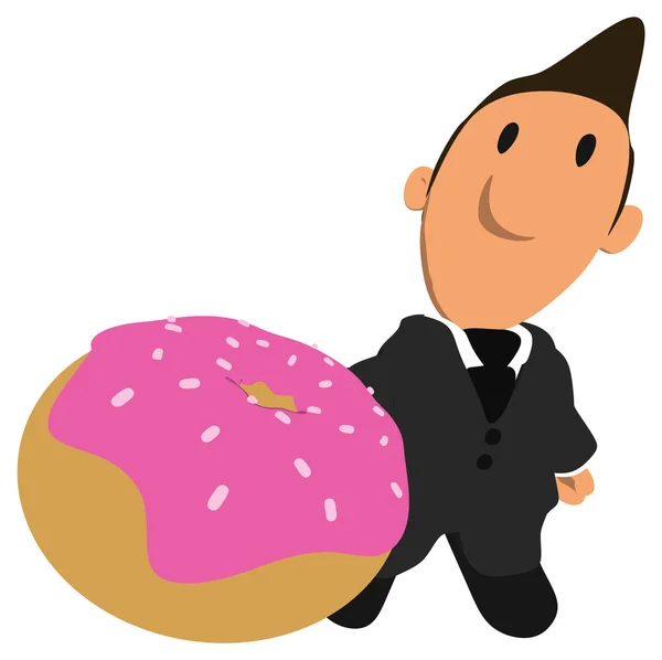 Zakenman bedrijf donut — Stockfoto