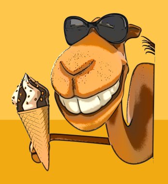 komik karikatür deve