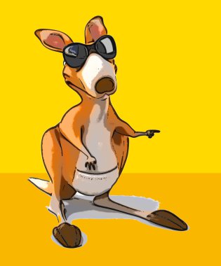 Eğlenceli çizgi film kanguru