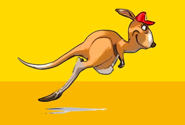 Смешной мультяшный кенгуру — стоковое фото