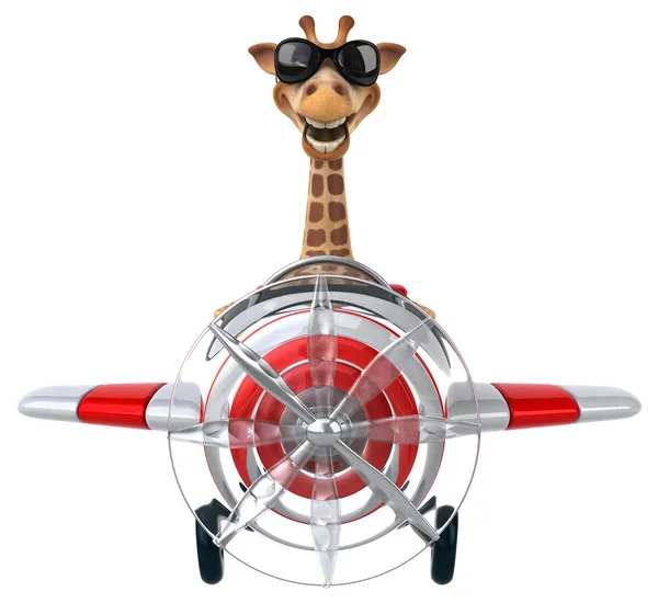 Lustige Giraffe im Flugzeug — Stockfoto