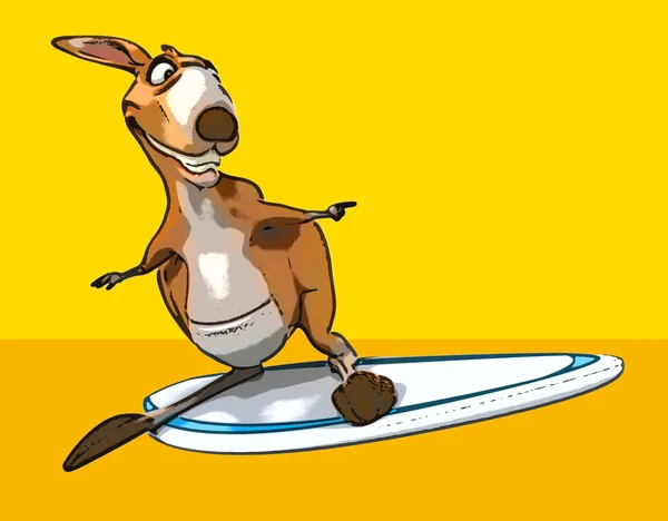 Canguru de desenho animado divertido — Fotografia de Stock